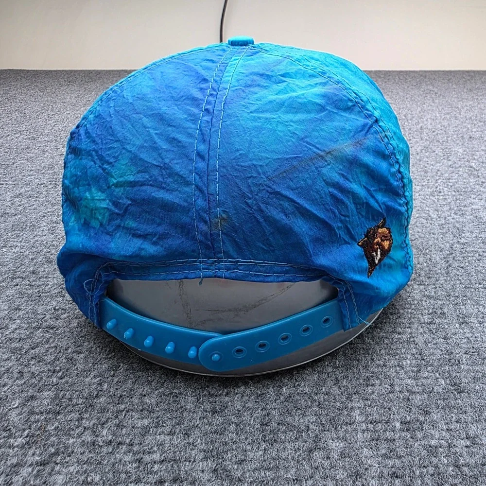 Vintage Joe Camel Smooth Character Snapback Hat Blue Tie Dye 90s Promo Cap Nylon